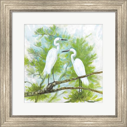 Framed Herons Print