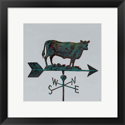 Framed Rural Relic Cow Print