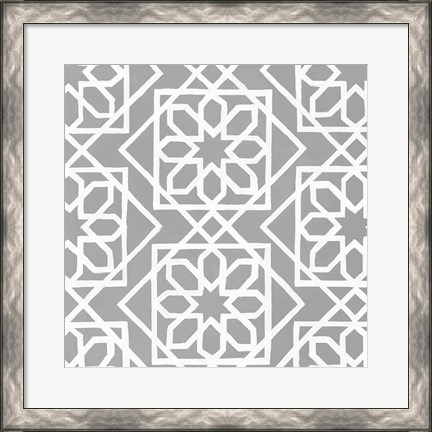 Framed Latticework Tile III Print