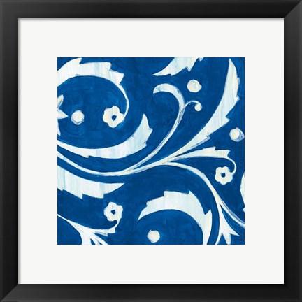 Framed Tangled In Blue II Print