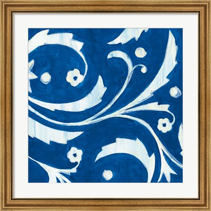 Framed Tangled In Blue II Print