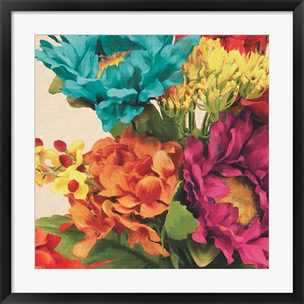 Framed Pop Art Flowers I Print