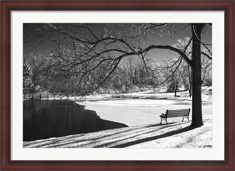 Framed Heritage Pond In Winter Print
