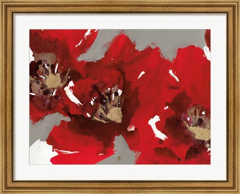 Framed Red Poppy Forest I Print