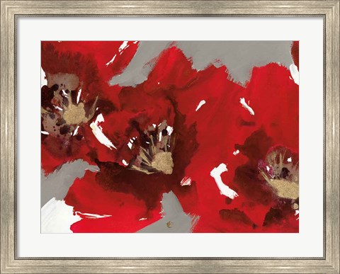 Framed Red Poppy Forest I Print
