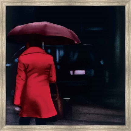 Framed Lady in Red Print