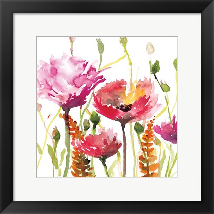 Framed Blooms And Buds Print