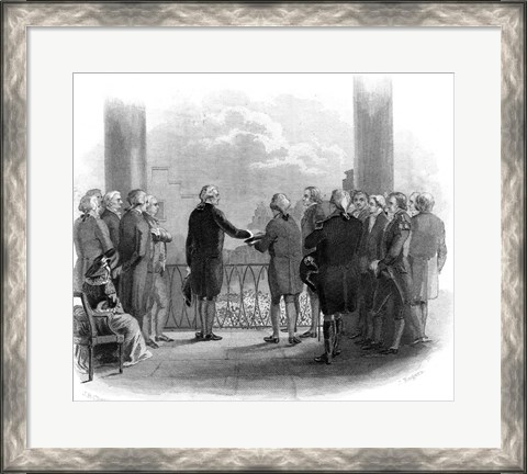 Framed 1789 Inauguration Of George Washington As First President Of The USA Print