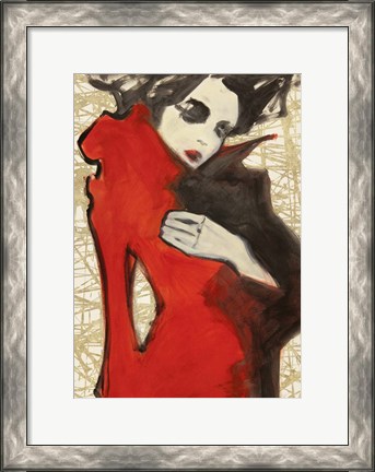Framed Feminine Red (detail) Print