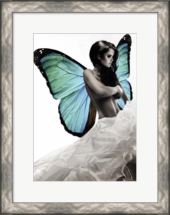 Framed Winged Beauty #1 (detail) Print