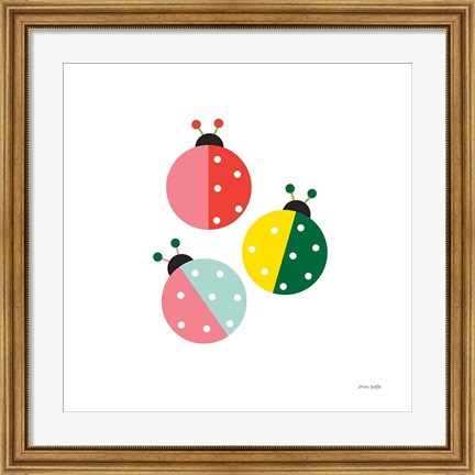 Framed Ladybugs Three Print