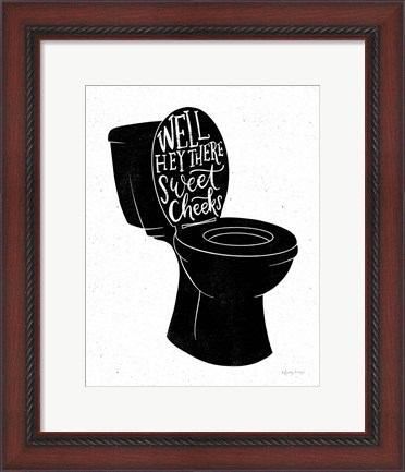 Framed Bathroom Puns IV Black Print