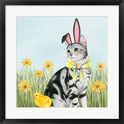 Framed Easter Cats III Print