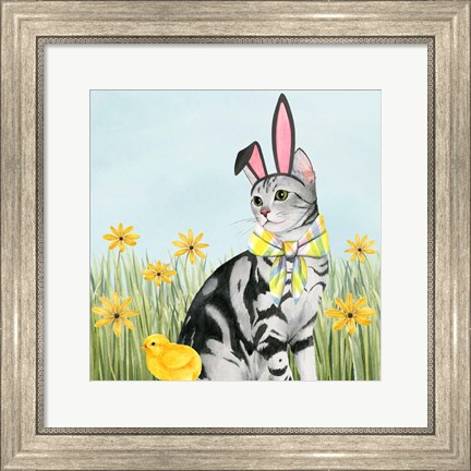 Framed Easter Cats III Print