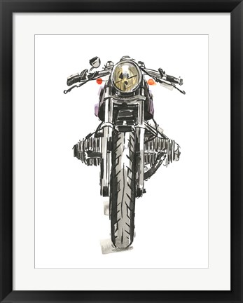 Framed Motorcycles in Ink II Print