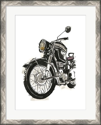 Framed Motorcycles in Ink IV Print