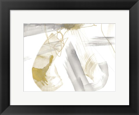 Framed Gold &amp; Grey Exploration VIII Print