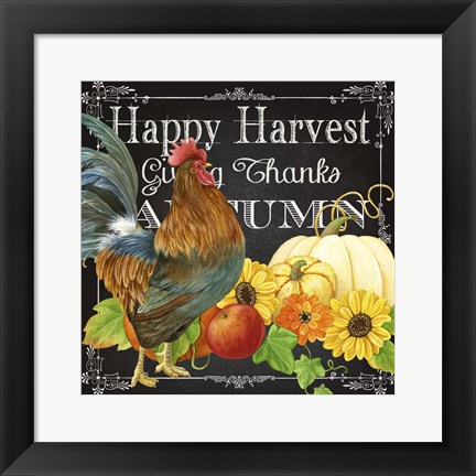 Framed Harvest Greetings III Print