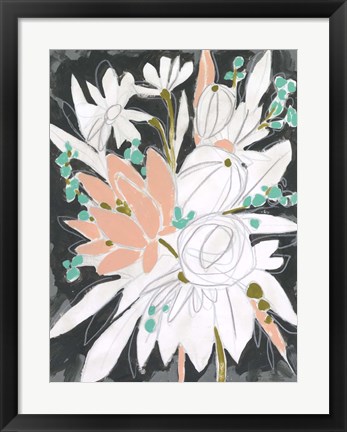 Framed Charcoal Bouquet II Print
