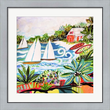 Framed Cottage by the Bay II Print