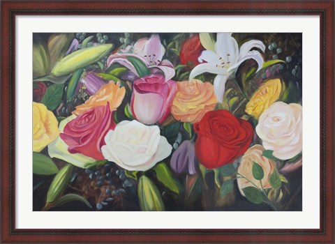 Framed Floral Abundance I Print
