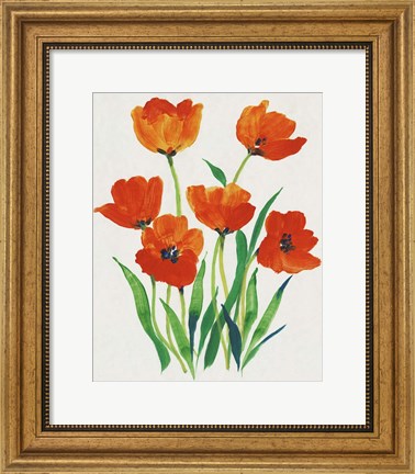 Framed Red Tulips in Bloom I Print