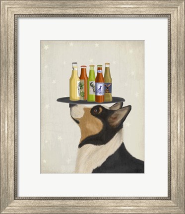 Framed Corgi Tricolour Beer Lover Print