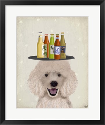 Framed Poodle Beer Lover Print