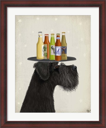 Framed Schnauzer Black Beer Lover Print