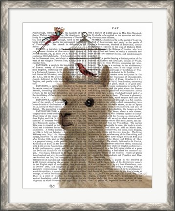 Framed Llama and Birdcage Book Print Print