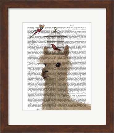 Framed Llama and Birdcage Book Print Print