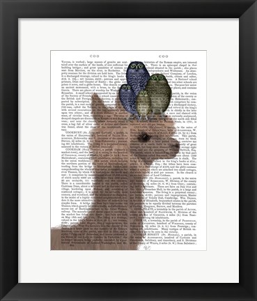 Framed Llama Owls, Portrait Book Print Print