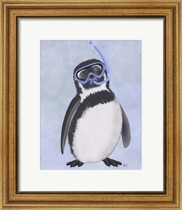 Framed Penguin Snorkel Print