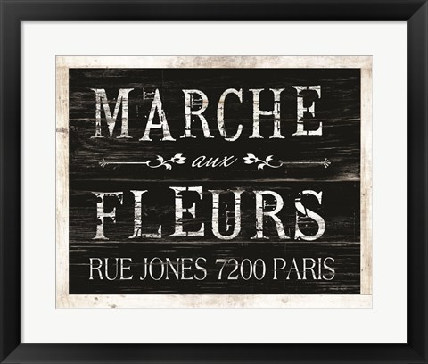 Framed Fleurs Sign II Print