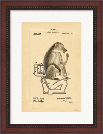 Framed Monkey in Bowl Print