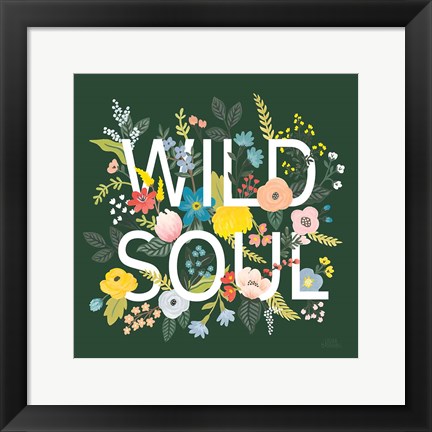 Framed Wild Garden I Green Print