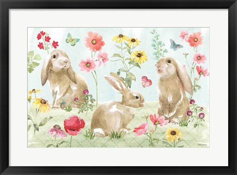 Framed Sweet Bunnies I Print