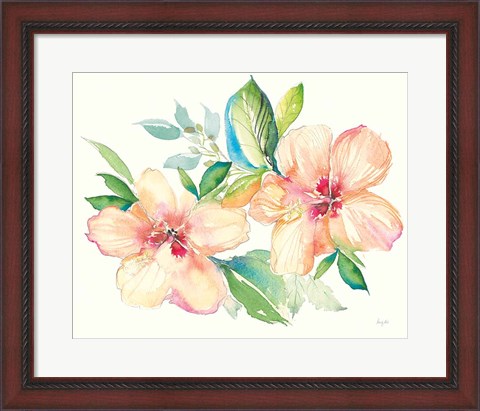 Framed Pastel Garden Hibiscus Print