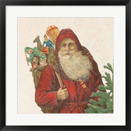 Framed Victorian Santa I Print
