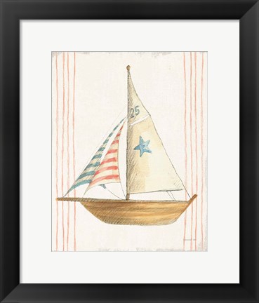 Framed Floursack Nautical VII no Words Print