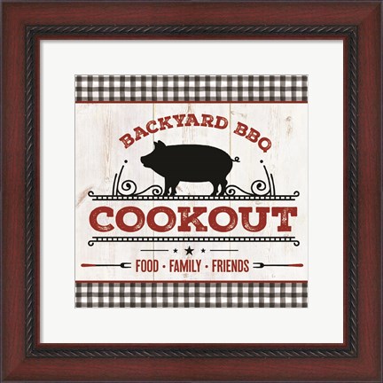 Framed Backyard BBQ Cookout Print