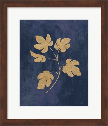Framed Botanical Study III Gold Navy Print