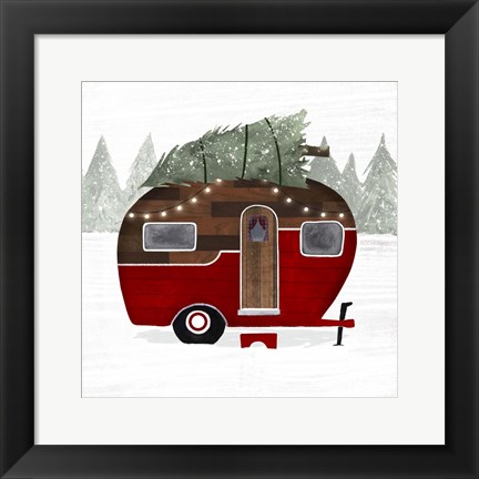 Framed Yuletide Camper I Print