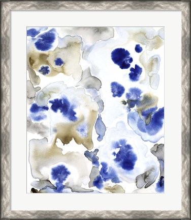 Framed Blue Pansies II Print