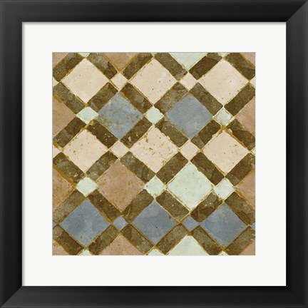 Framed Tile of Squares I Print