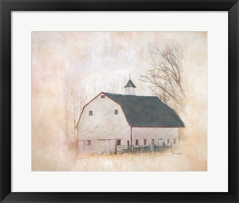 Framed White Barn Print