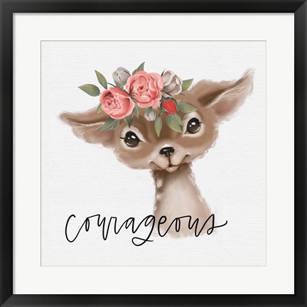 Framed Courageous Deer Print