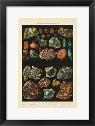 Framed Precious Stones III Print