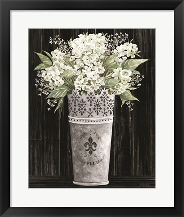 Framed Punched Tin Floral I Print
