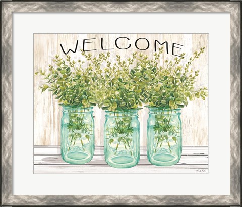 Framed Welcome Glass Jars Print
